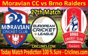 Today Match Prediction-Moravian CC vs Brno Raiders-ECN T10 League-27th Match-Who Will Win
