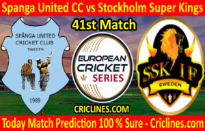 Today Match Prediction-Spanga United CC vs Stockholm Super Kings-ECS T10 Botkyrka Series-41st Match-Who Will Win