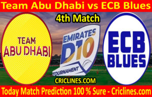 Today Match Prediction-Team Abu Dhabi vs ECB Blues-D10 League Emirates-UAE-4th Match-Who Will Win