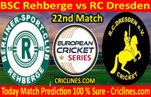 Today Match Prediction-BSC Rehberge vs RC Dresden-ECS T10 Dresden Series-22nd Match-Who Will Win