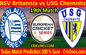 Today Match Prediction-BSV Britannia vs USG Chemnitz-ECS T10 Dresden Series-19th Match-Who Will Win