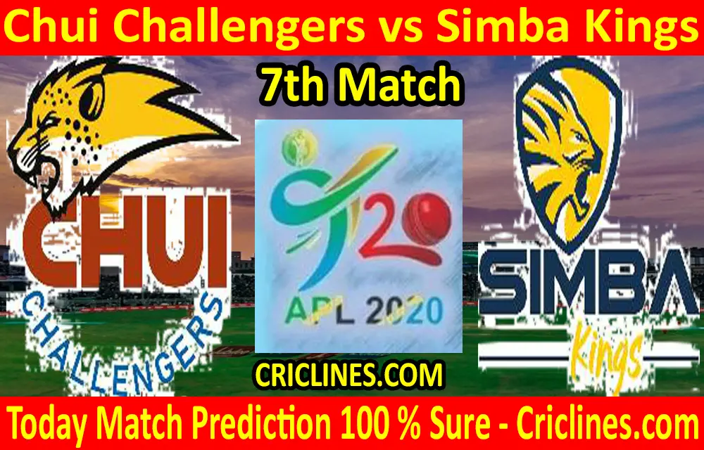 Today Match Prediction-Chui Challengers vs Simba Kings-Tanzania APL T20-7th Match-Who Will Win