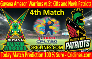 Today Match Prediction-Guyana Amazon Warriors vs St Kitts and Nevis Patriots-CPL T20 2020-4th Match-Who Will Win