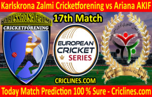 Today Match Prediction-Karlskrona Zalmi Cricketforening vs Ariana AKIF-ECS T10 Series-17th Match-Who Will Win