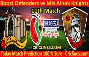 Today Match Prediction-Boost Defenders vs Mis Ainak Knights-Shpageeza T20 Cricket League-11th Match-Who Will Win