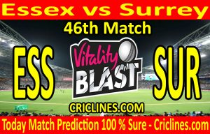 Today Match Prediction-Essex vs Surrey-Vitality T20 Blast 2020-46th Match-Who Will Win