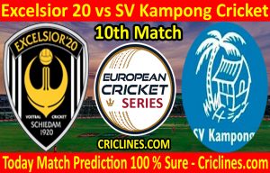 Today Match Prediction-Excelsior 20 vs SV Kampong Cricket-ECS T10 Capelle Series-10th Match-Who Will Win