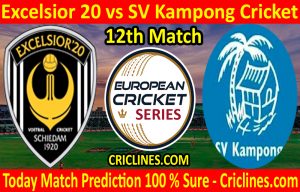 Today Match Prediction-Excelsior 20 vs SV Kampong Cricket-ECS T10 Capelle Series-12th Match-Who Will Win