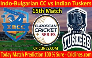Today Match Prediction-Indo-Bulgarian CC vs Indian Tuskers-ECS T10 Bulgaria Series-15th Match-Who Will Win