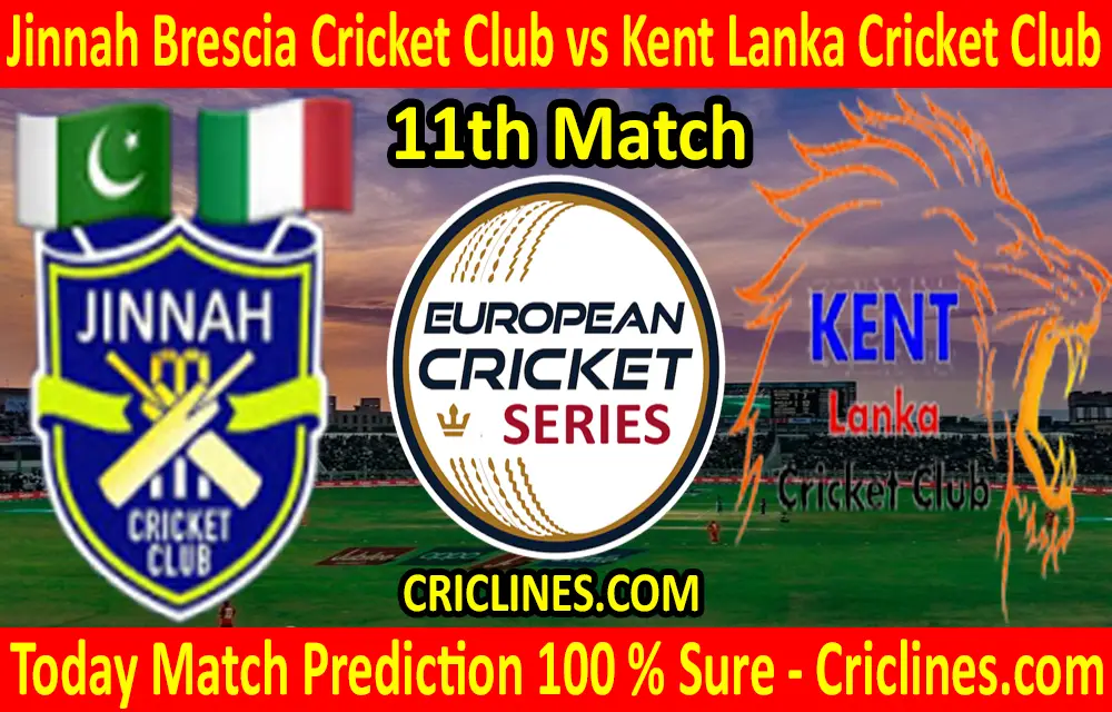 Today Match Prediction-Jinnah Brescia Cricket Club vs Kent Lanka Cricket Club-ECS T10 Rome Series-11th Match-Who Will Win