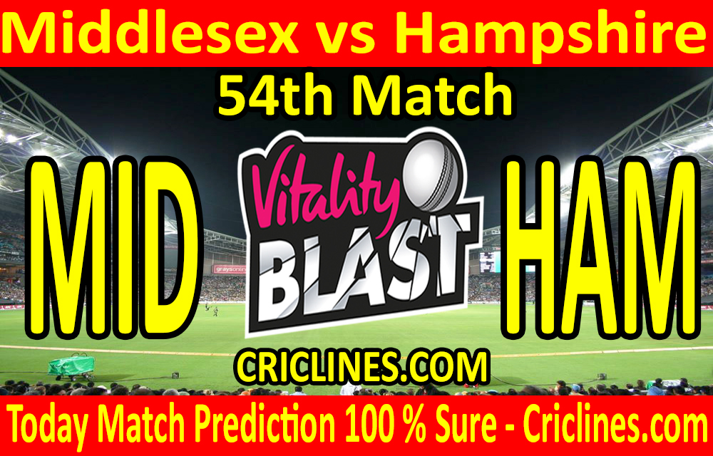 Today Match Prediction-Middlesex vs Hampshire-Vitality T20 Blast 2020-54th Match-Who Will Win