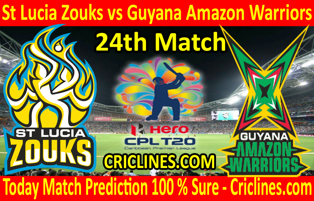 Today Match Prediction-St Lucia Zouks vs Guyana Amazon Warriors-CPL T20 2020-24th Match-Who Will Win