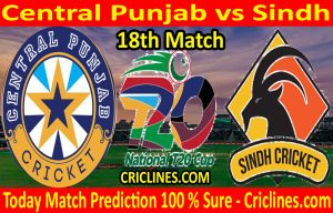 Today Match Prediction-Central Punjab vs Sindh-T20 Cup 2020-18th Match-Who Will Win
