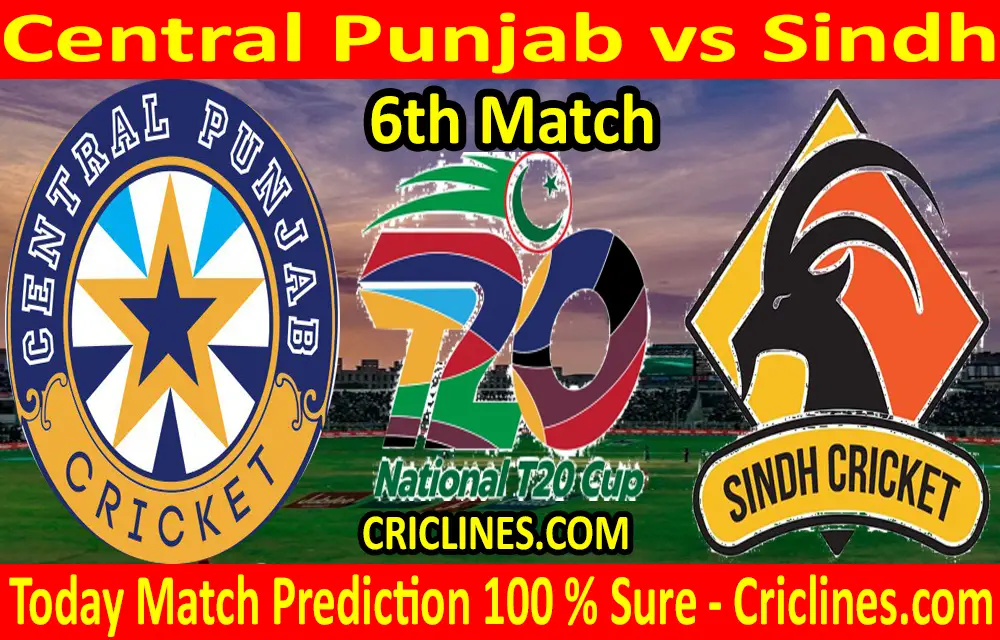 Today Match Prediction-Central Punjab vs Sindh-T20 Cup 2020-6th Match-Who Will Win