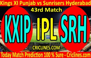 Today Match Prediction-Kings XI Punjab vs Sunrisers Hyderabad-IPL T20 2020-43rd Match-Who Will Win