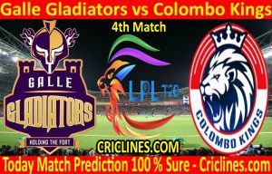 Today Match Prediction-Galle Gladiators vs Colombo Kings-LPL T20 2020-4th Match-Who Will Win
