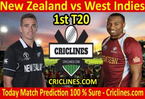 Today Match Prediction-New Zealand vs West Indies-1st T20-Who Will Win