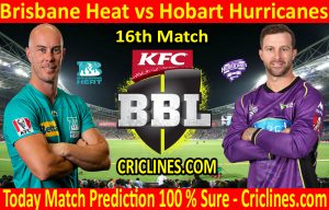 Today Match Prediction-Brisbane Heat vs Hobart Hurricanes-BBL T20 2020-21-16th Match-Who Will Win