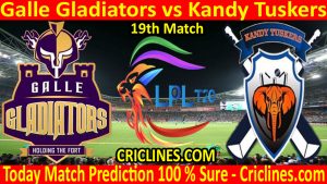 Today Match Prediction-Galle Gladiators vs Kandy Tuskers-LPL T20 2020-19th Match-Who Will Win