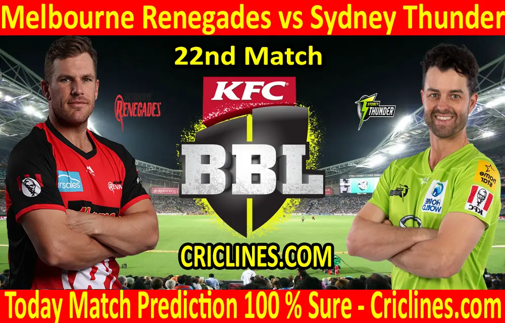Today Match Prediction-Melbourne Renegades vs Sydney Thunder-BBL T20 2020-21-22nd Match-Who Will Win