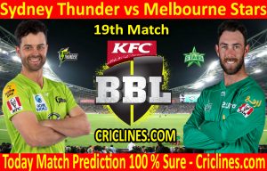Today Match Prediction-Sydney Thunder vs Melbourne Stars-BBL T20 2020-21-19th Match-Who Will Win