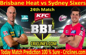 Today Match Prediction-Brisbane Heat vs Sydney Sixers-BBL T20 2020-21-24th Match-Who Will Win