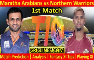Today Match Prediction-Maratha Arabians vs Northern Warriors-T10 League-1st Match-Who Will Win