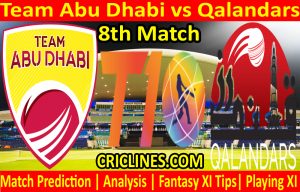 Today Match Prediction-Team Abu Dhabi vs Qalandars-T10 League-8th Match-Who Will Win
