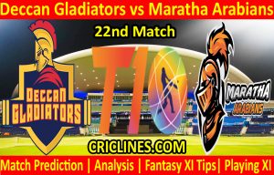 Today Match Prediction-Deccan Gladiators vs Maratha Arabians-T10 League-22nd Match-Who Will Win