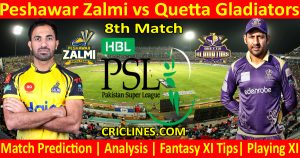 Today Match Prediction-Peshawar Zalmi vs Quetta Gladiators-PSL T20 2021-8th Match-Who Will Win