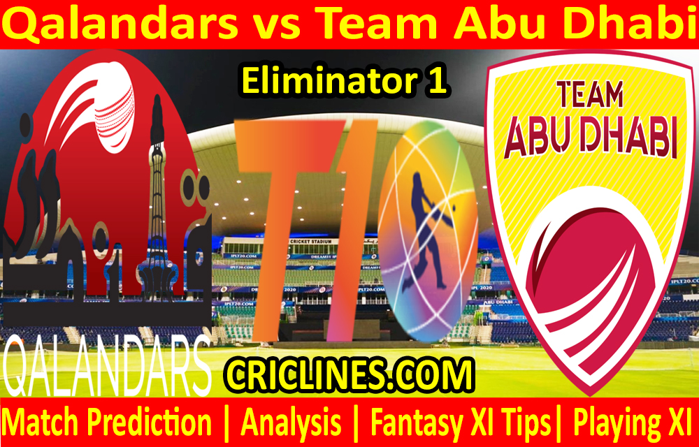 Today Match Prediction-Qalandars vs Team Abu Dhabi-T10 League-Eliminator 1-Who Will Win