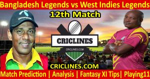 Today Match Prediction-Bangladesh Legends vs West Indies Legends-12th T20-Who Will Win