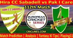 Today Match Prediction-Hira CC Sabadell vs Pak I Care-ECS T10 Barcelona Series-112th Match-Who Will Win