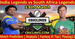 Today Match Prediction-India Legends vs South Africa Legends-13th T20-Who Will Win