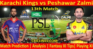 Today Match Prediction-Karachi Kings vs Peshawar Zalmi-PSL T20 2021-13th Match-Who Will Win