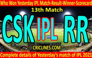Who Won Yesterday IPL 12th Match-Chennai Super Kings vs Rajasthan Royals-Yesterday IPL Match Result-Winner-Scorecard