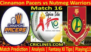 Today Match Prediction-Cinnamon Pacers vs Nutmeg Warriors-Spice Isle T10 2021-16th Match-Who Will Win