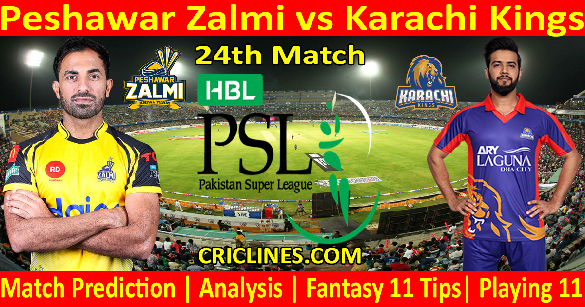 Today Match Prediction-Peshawar Zalmi vs Karachi Kings-PSL T20 2021-24th Match-Who Will Win