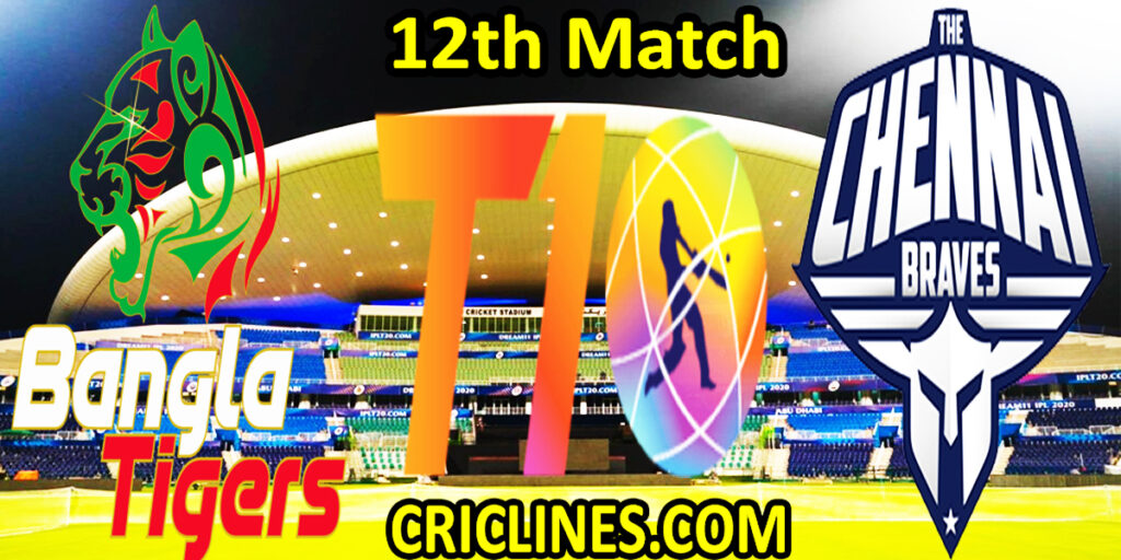 Today Match Prediction-Bangla Tigers vs The Chennai Braves-Abu Dhabi T10 League-12th match-Who Will Win
