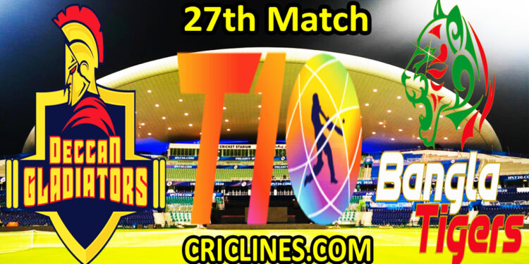 Today Match Prediction-Deccan Gladiators vs Bangla Tigers-Abu Dhabi T10 League-27th match-Who Will Win