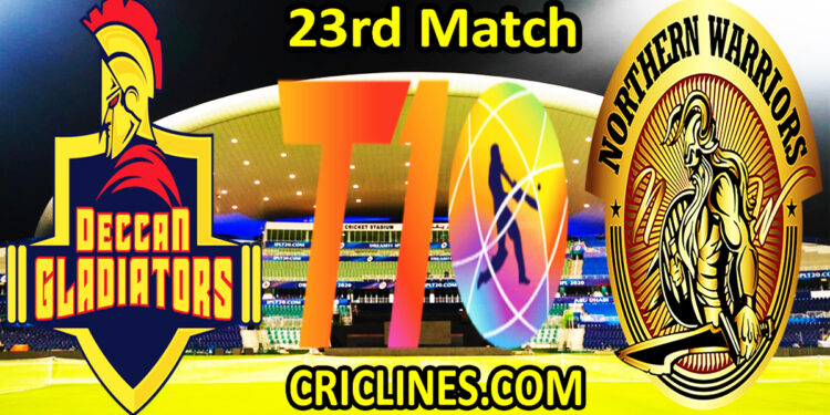 Today Match Prediction-Deccan Gladiators vs Northern Warriors-Abu Dhabi T10 League-23rd match-Who Will Win