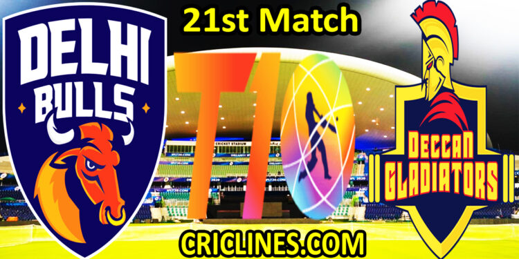 Today Match Prediction-Delhi Bulls vs Deccan Gladiators-Abu Dhabi T10 League-21st match-Who Will Win