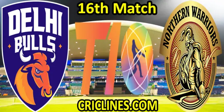 Today Match Prediction-Delhi Bulls vs Northern Warriors-Abu Dhabi T10 League-16th match-Who Will Win