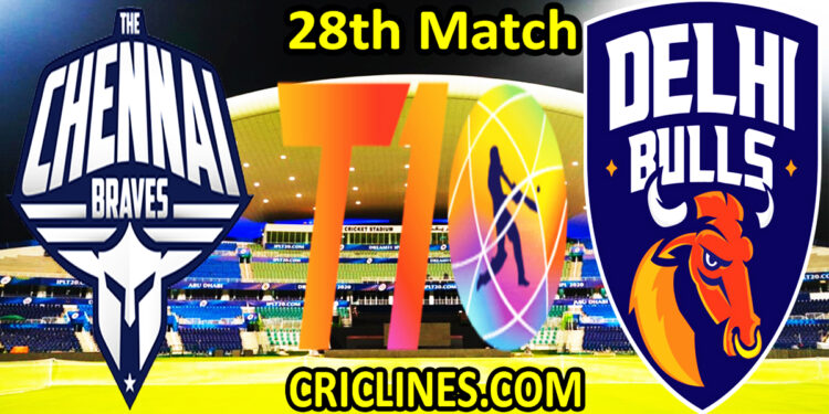 Today Match Prediction-The Chennai Braves vs Delhi Bulls-Abu Dhabi T10 League-28th match-Who Will Win