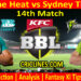 BBH vs SYT-Today Match Prediction-BBL T20 2021-22-14th Match-Who Will Win