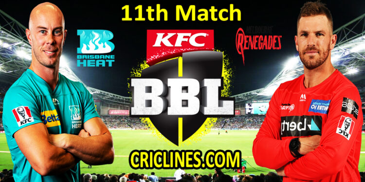 Brisbane Heat vs Melbourne Renegades-Today Match Prediction-BBL T20 2021-22-11th Match-Who Will Win