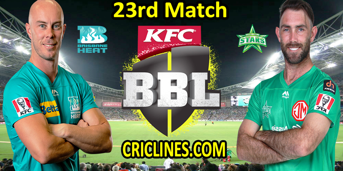 Brisbane Heat vs Melbourne Stars-Today Match Prediction-BBL T20 2021-22-23rd Match-Who Will Win