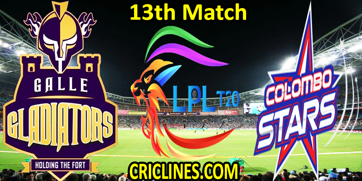Galle Gladiators vs Colombo Stars-Today Match Prediction-LPL T20 2021-13th Match-Who Will Win