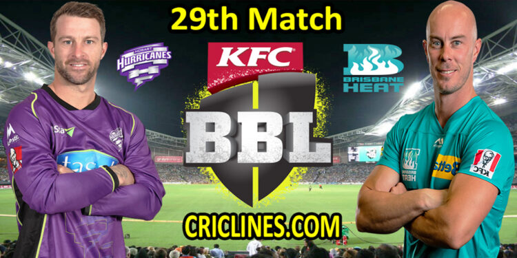 Hobart Hurricanes vs Brisbane Heat-Today Match Prediction-BBL T20 2021-22-29th Match-Who Will Win