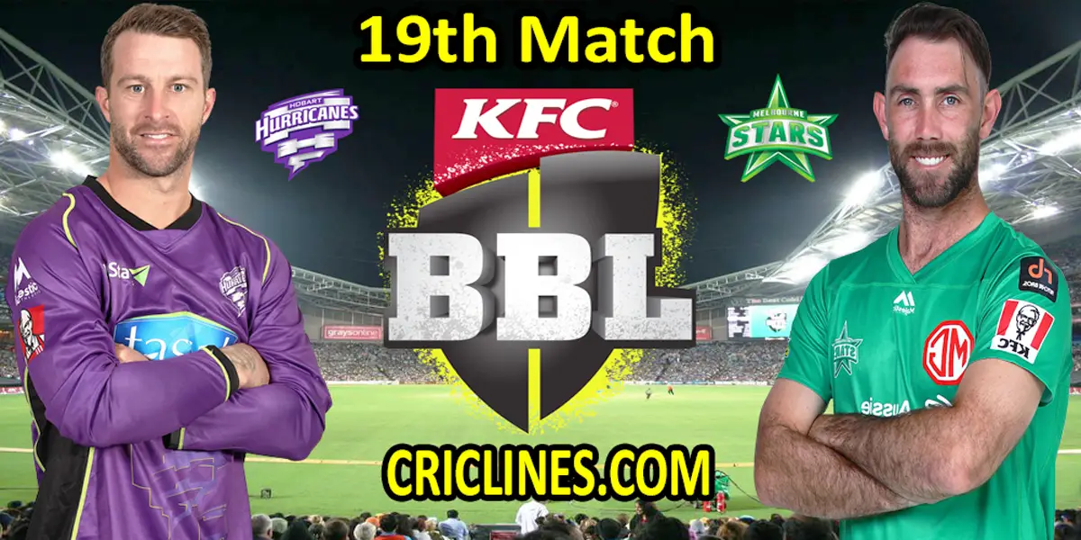 Hobart Hurricanes vs Melbourne Stars-Today Match Prediction-BBL T20 2021-22-19th Match-Who Will Win